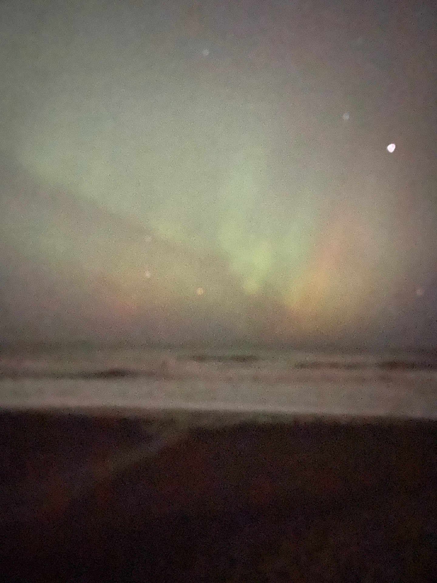 Northern Lights dancing over the North Sea at Seaham